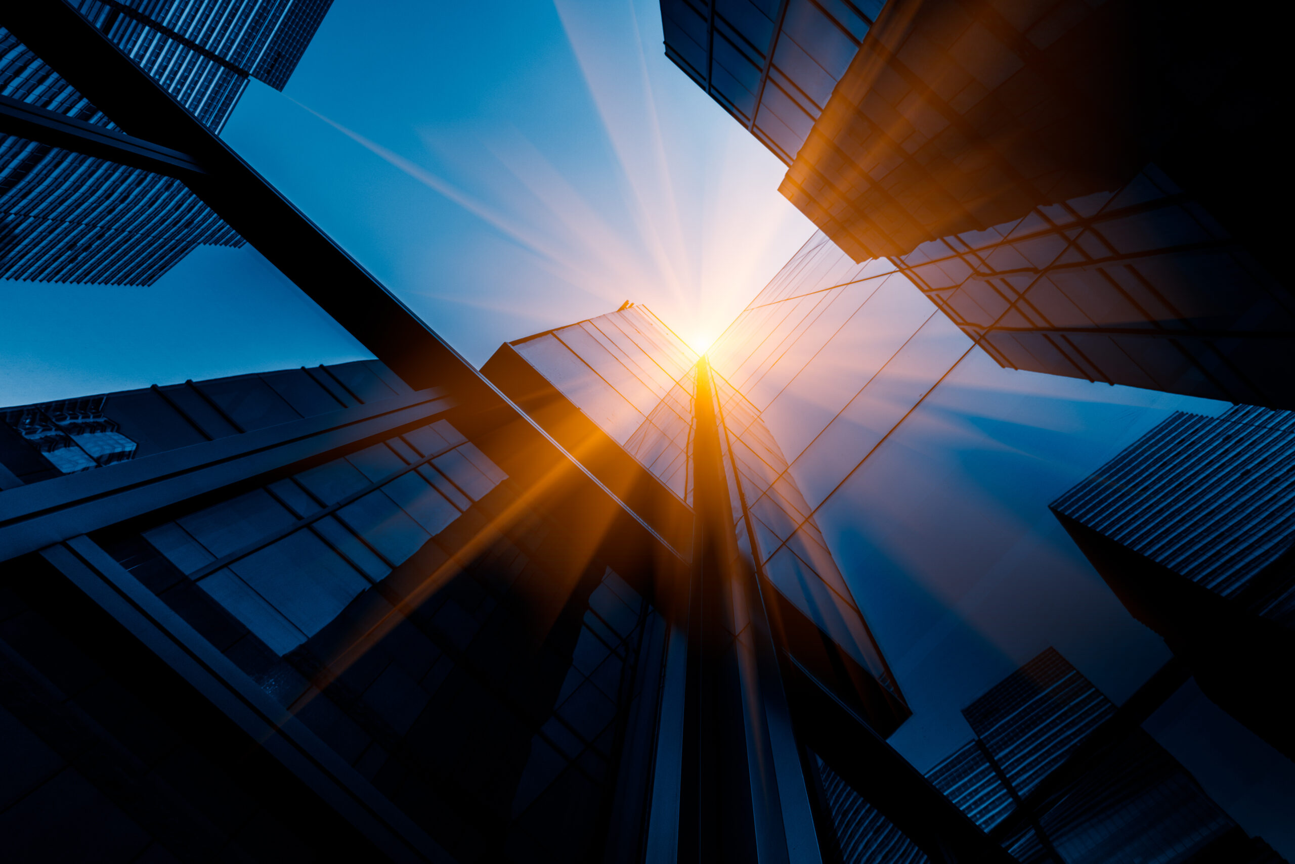 Skyscrapers from a low angle view in Shanghai,China.